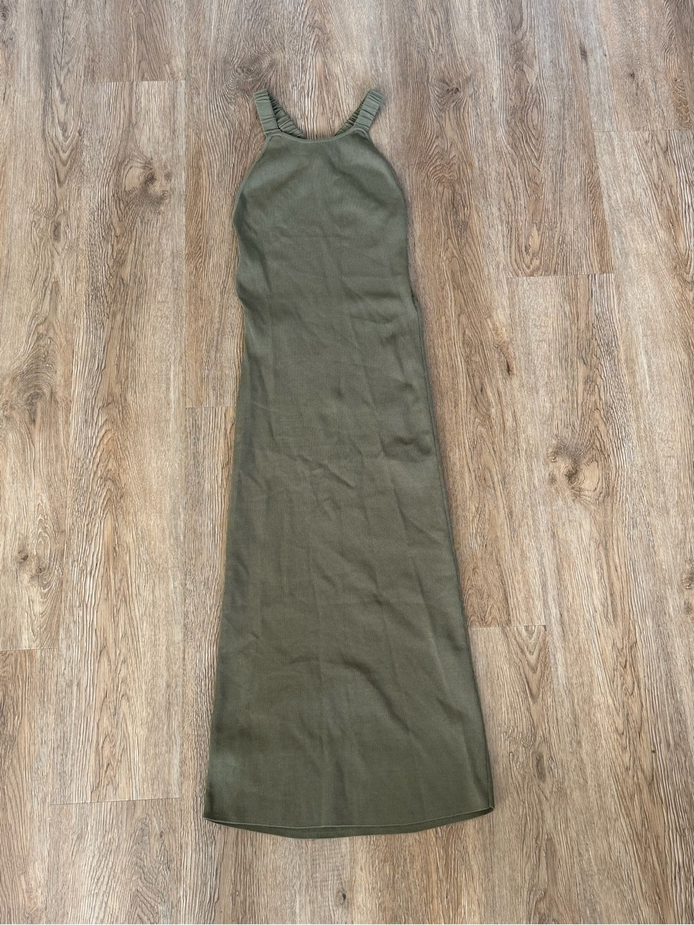 Zara Olive Green Backless Maxi Dress